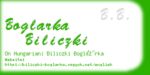 boglarka biliczki business card